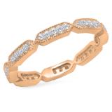 0.28 Carat (ctw) 10K Rose Gold Round White Diamond Ladies Vintage Style Anniversary Wedding Eternity Stackable Band 1/4 CT