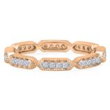 0.28 Carat (ctw) 10K Rose Gold Round White Diamond Ladies Vintage Style Anniversary Wedding Eternity Stackable Band 1/4 CT