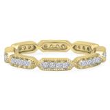 0.28 Carat (ctw) 10K Yellow Gold Round White Diamond Ladies Vintage Style Anniversary Wedding Eternity Stackable Band 1/4 CT