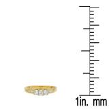 0.48 Carat (ctw) 10K Yellow Gold Princess Cut Diamond Ladies 3 Stone Bridal Engagement Ring 1/2 CT