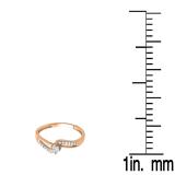 0.20 Carat (ctw) 10K Rose Gold Round Diamond Wave Ladies Bridal Promise Engagement Ring 1/5 CT