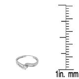 0.20 Carat (ctw) 14K White Gold Round Diamond Wave Ladies Bridal Promise Engagement Ring 1/5 CT