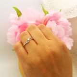 0.20 Carat (ctw) 14K White Gold Round Diamond Wave Ladies Bridal Promise Engagement Ring 1/5 CT