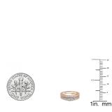 1.15 Carat (ctw) 18K Rose Gold Round Diamond Ladies Bridal 3 Stone Engagement Ring Set
