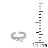 1.00 Carat (ctw) 14K White Gold Round Diamond 3 Stone Ladies Bridal Engagement Ring
