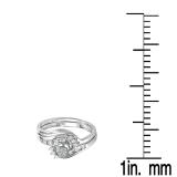 0.30 Carat (ctw) 14K White Gold Round Diamond Ladies Bridal Engagement Ring Matching Band Set 1/3 CT