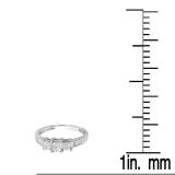 0.50 Carat (ctw) 14K White Gold Princess Cut Diamond 3 Stone Ladies Engagement Bridal Ring 1/2 CT