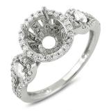 0.80 Carat (ctw) 18K White Gold Round Diamond Semi Mount Ladies Bridal Engagement Ring (No Center Stone)