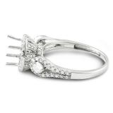 0.80 Carat (ctw) 18K White Gold Round Diamond Semi Mount Ladies Bridal Engagement Ring (No Center Stone)