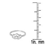 0.05 Carat (ctw) Sterling Silver Round White Diamond Ladies Solitaire Promise Three Heart Infinity Love Engagement Ring