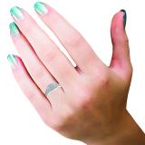 0.65 Carat (ctw) 14K White Gold Princess & Round Cut Diamond Ladies Halo Engagement Bridal Ring Set Matching Wedding Band