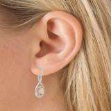 5.50 Carat (ctw) Two Tone Rose Gold Plated 18K White Gold Oval Morganite & Round White Diamond Ladies Infinity Dangling Earrings