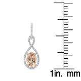5.50 Carat (ctw) Two Tone Rose Gold Plated 18K White Gold Oval Morganite & Round White Diamond Ladies Infinity Dangling Earrings