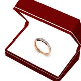 0.20 Carat (ctw) 10K Rose Gold Round White Diamond Ladies Double Row Anniversary Wedding Band 1/5 CT