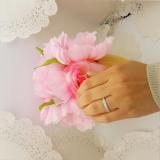 0.20 Carat (ctw) 10K White Gold Round White Diamond Ladies Double Row Anniversary Wedding Band 1/5 CT