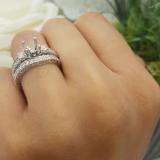 0.75 Carat (ctw) 14K White Gold Round Diamond Ladies Bridal Engagement Ring Semi Mount Set 3/4 CT (No Center Stone)