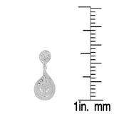 0.15 Carat (ctw) Sterling Silver Round White Diamond Ladies Dangling Drop Earrings