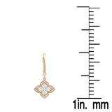 0.60 Carat (ctw) 14K Rose Gold Round Cut Diamond Ladies Cluster Flower Dangling Drop Earrings