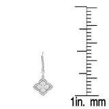 0.60 Carat (ctw) 18K White Gold Round Cut Diamond Ladies Cluster Flower Dangling Drop Earrings