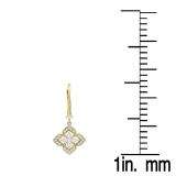 0.60 Carat (ctw) 18K Yellow Gold Round Cut Diamond Ladies Cluster Flower Dangling Drop Earrings