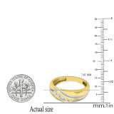 0.22 Carat (ctw) 14K Yellow Gold Round Cut Diamond Men's Fashion 5 Stone Wedding Band 1/4 CT