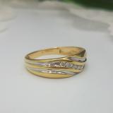 0.22 Carat (ctw) 14K Yellow Gold Round Cut Diamond Men's Fashion 5 Stone Wedding Band 1/4 CT