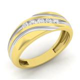 0.22 Carat (ctw) 18K Yellow Gold Round Cut Diamond Men's Fashion 5 Stone Wedding Band 1/4 CT