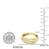 0.22 Carat (ctw) 18K Yellow Gold Round Cut Diamond Men's Fashion 5 Stone Wedding Band 1/4 CT