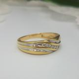 0.22 Carat (ctw) 18K Yellow Gold Round Cut Diamond Men's Fashion 5 Stone Wedding Band 1/4 CT