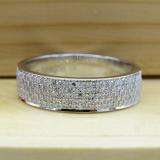 1.00 Carat (ctw) 10K White Gold Round Cut White Diamond Men's Bridal Micro Pave Wedding Band 1 CT