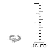 0.85 Carat (ctw) 14K White Gold Round Diamond Ladies Swirl Bridal Engagement Ring Matching Band Set