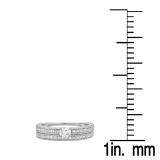1.55 Carat (ctw) 10K White Gold Round Diamond Ladies Bridal Engagement Ring with Matching Band Set 1 1/2 CT