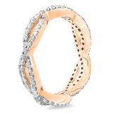 0.65 Carat (ctw) 14K Rose Gold Round Diamond Ladies Eternity Anniversary Wedding Band Ring 3/4 CT