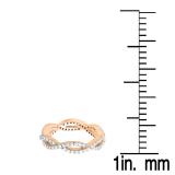 0.65 Carat (ctw) 14K Rose Gold Round Diamond Ladies Eternity Anniversary Wedding Band Ring 3/4 CT