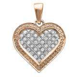 0.75 Carat (ctw) 10K Rose Gold Round Diamond Ladies Heart Pendant 3/4 CT