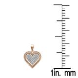 0.75 Carat (ctw) 10K Rose Gold Round Diamond Ladies Heart Pendant 3/4 CT