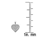 0.75 Carat (ctw) 10K White Gold Round Diamond Ladies Heart Pendant 3/4 CT