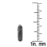 3.50 Carat (ctw) 10K White Gold Round Black Diamond Hoop Earrings