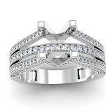 0.75 Carat (ctw) 14K White Gold Round White Diamond Semi Mount Bridal Engagement Ring (No Center Stone)
