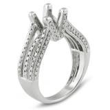 0.75 Carat (ctw) 14K White Gold Round White Diamond Semi Mount Bridal Engagement Ring (No Center Stone)