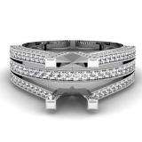 0.75 Carat (ctw) 14K White Gold Round White Diamond Semi Mount Bridal Engagement Ring (No Center Stone)