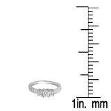 1.10 Carat (ctw) 14K White Gold Emerald and Princess Diamond Ladies 3 Stone Engagement Bridal Ring