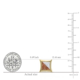 0.32 Carat (ctw) 10K Yellow Gold White & Red Round Diamond Micro Pave Setting Kite Shape Stud Earrings