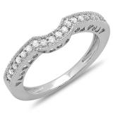 0.25 Carat (ctw) 14K White Gold Round Diamond Ladies Stackable Anniversary Wedding Band 1/4 CT