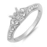 0.25 Carat (ctw) 14K White Gold Round Diamond Ladies Semi-Mount Bridal Engagement Ring 1/4 CT (No Center Stone)