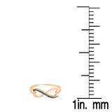 0.15 Carat (ctw) 10K Rose Gold Round Blue Diamond Ladies Two Double Heart Infinity Love Engagement Promise Ring