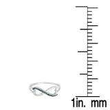 0.15 Carat (ctw) 14K White Gold Round Blue Diamond Ladies Two Double Heart Infinity Love Engagement Promise Ring
