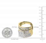 0.45 Carat (ctw) 14K Yellow Gold Round White Diamond Men & Women's Micro Pave Engagement Ring Trio Bridal Set 1/2 CT