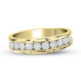 0.55 Carat (ctw) 14K Yellow Gold Round Diamond Ladies Anniversary Wedding Ring Stackable Band 1/2 CT