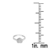 0.20 Carat (ctw) 10K White Gold Round Diamond Ladies Bridal Heart Shaped Engagement Promise Ring 1/5 CT